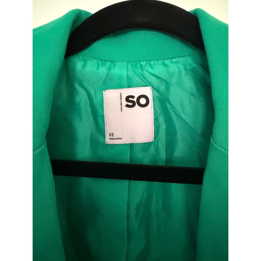 SO Goods for Life Emerald Green Oversized Blazer Jacket XS NWT JG25Z734RS - Picture 3 of 6